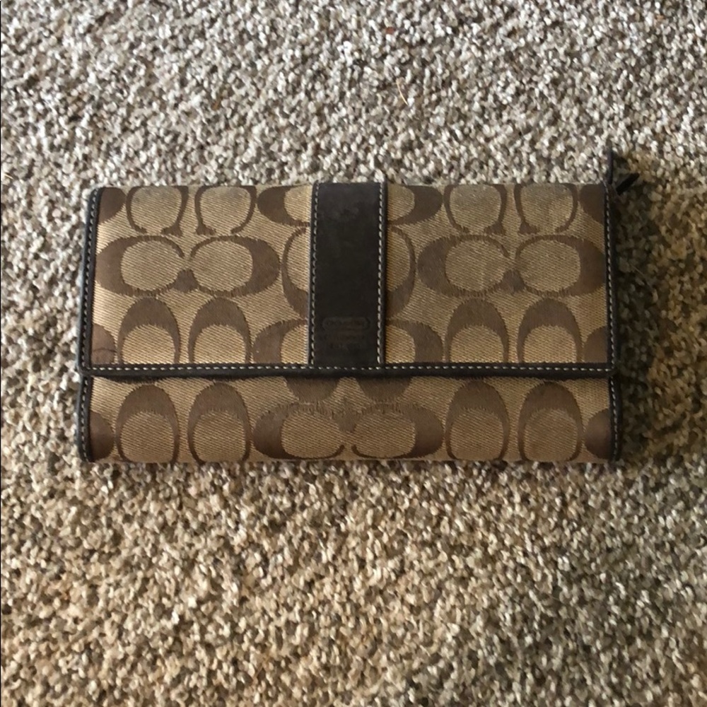 Brown and tan coach Wallet